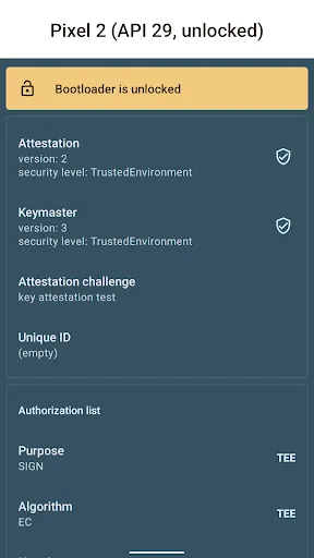 Key Attestation Demo screenshot
